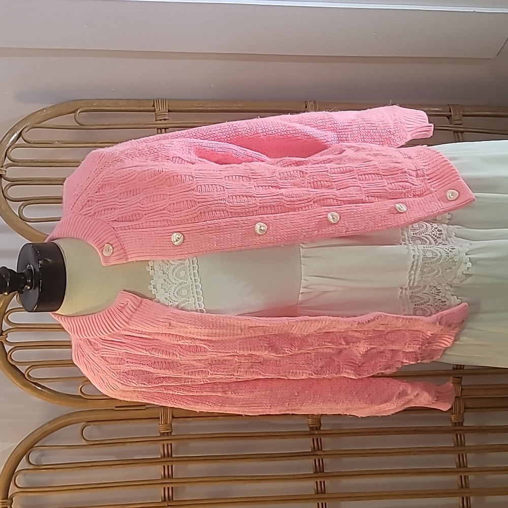Sears and Roebuck vintage pink cardigan sweater